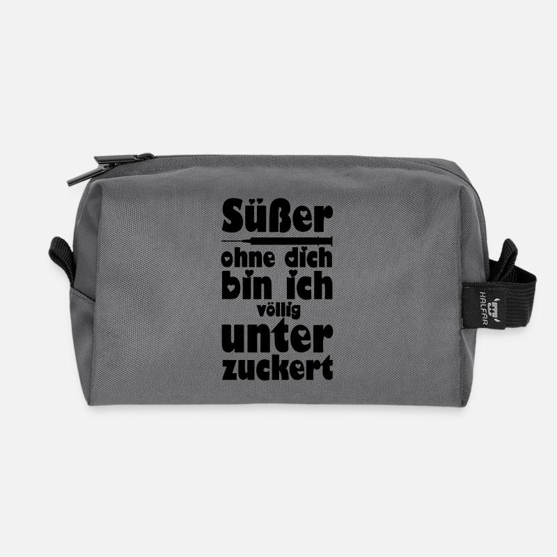 Süßer, Liebe, Paar, verliebt, lustig, Geschenk - Recycelte Kulturtasche - Anthrazit