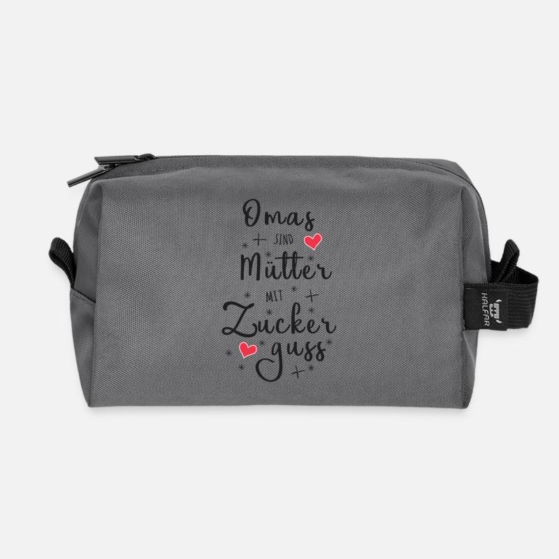 Omas sind Mütter mit Zuckerguss - Oma Geschenk - Recycelte Kulturtasche - Anthrazit