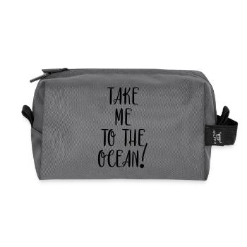 Take me to the ocean - Recycled Toiletry Zip Bag - anthracite - Front