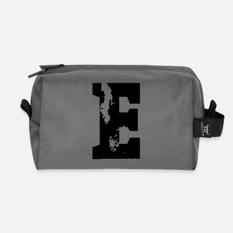 E - Buchstabe - Recycelte Kulturtasche - Anthrazit