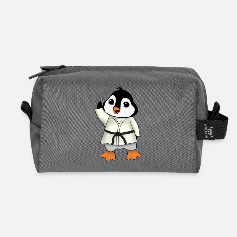 MA penguin - Recycled Toiletry Zip Bag - anthracite