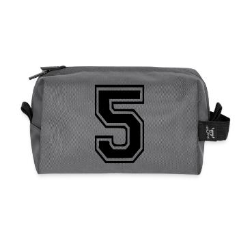 5 - Recycled Toiletry Zip Bag - anthracite - Front