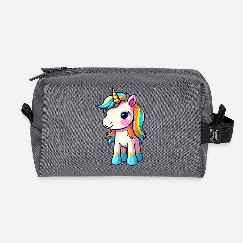 Einhorn-Pride-Design | Einhorn | Regenbogen - Recycelte Kulturtasche - Anthrazit