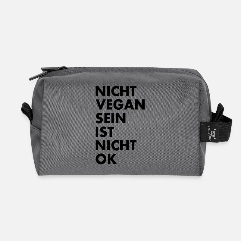 nicht vegan sein ist nicht ok - Recycelte Kulturtasche - Anthrazit