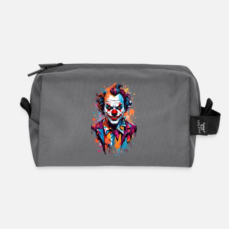 Joker Clown - Recycelte Kulturtasche - Anthrazit