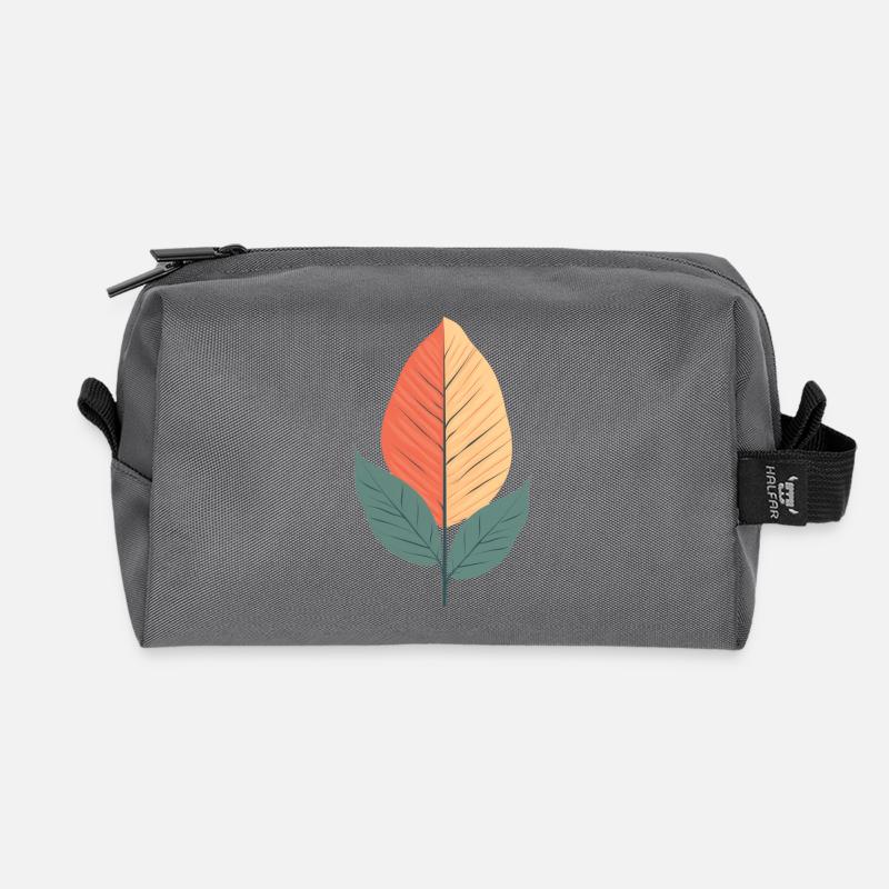 Minimalistisches Blatt - Recycelte Kulturtasche - Anthrazit