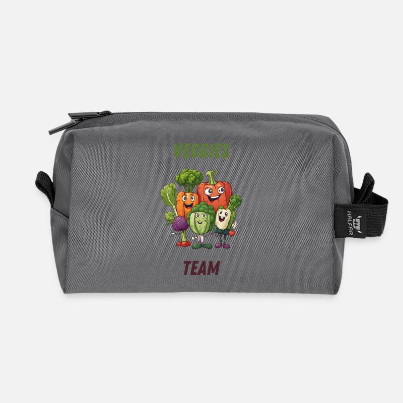 Veggies Team: Buntes Gemüse - Recycelte Kulturtasche - Anthrazit