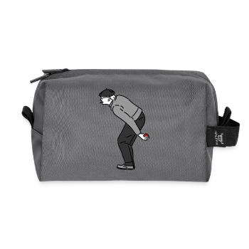 Joueur de pétanque gaucher - Trousse de toilette en tissu recyclé - anthracite - Devant