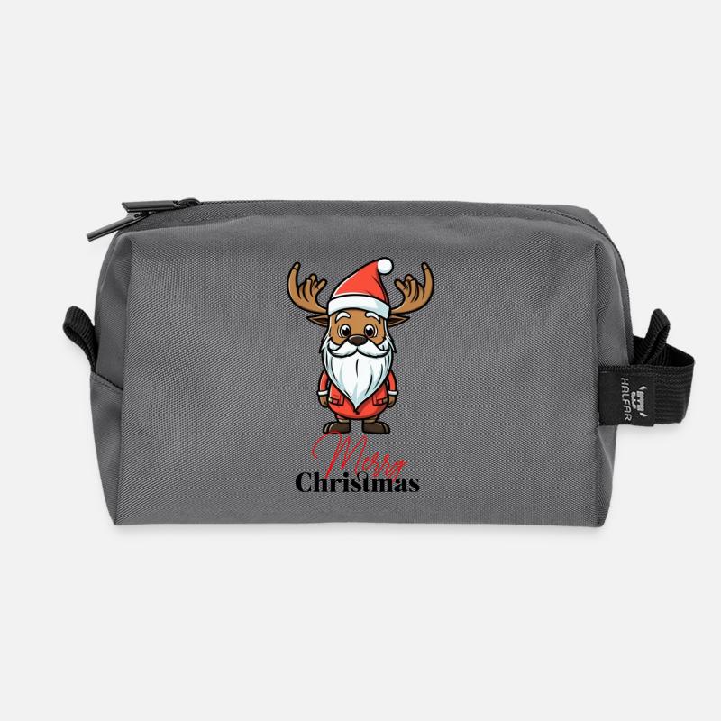 Rentier Weihnachtsmann - Recycelte Kulturtasche - Anthrazit