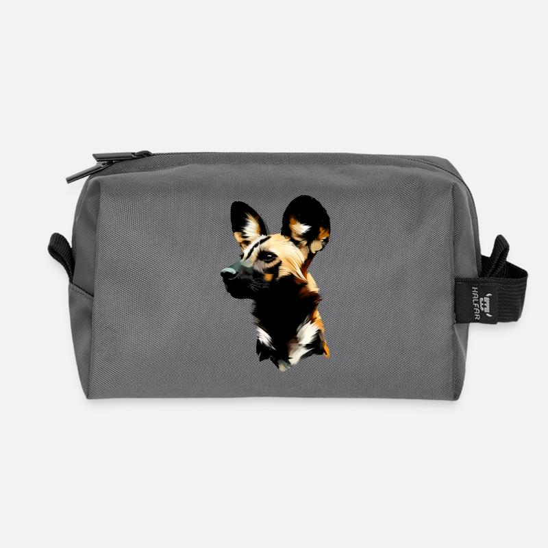 Afrikanischer Wildhund - Recycelte Kulturtasche - Anthrazit