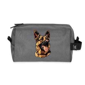 German Shepherd - Recycled Toiletry Zip Bag - anthracite - Front