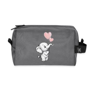Elefant mit Herz-Luftballons - Recycelte Kulturtasche - Anthrazit - Vorne