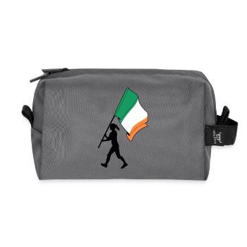 Flag Ireland Woman Walking - Recycled Toiletry Zip Bag - anthracite - Front