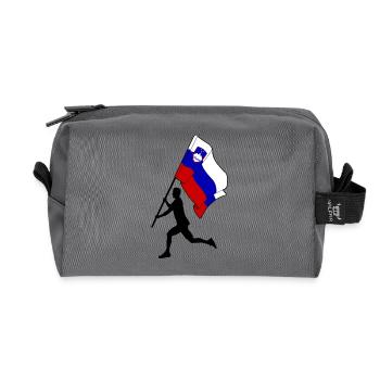 Flagge Slowenien Mann läuft - Recycelte Kulturtasche - Anthrazit - Vorne