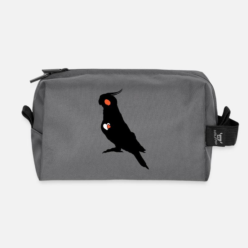 Cockatiel Lover - Recycled Toiletry Zip Bag - anthracite