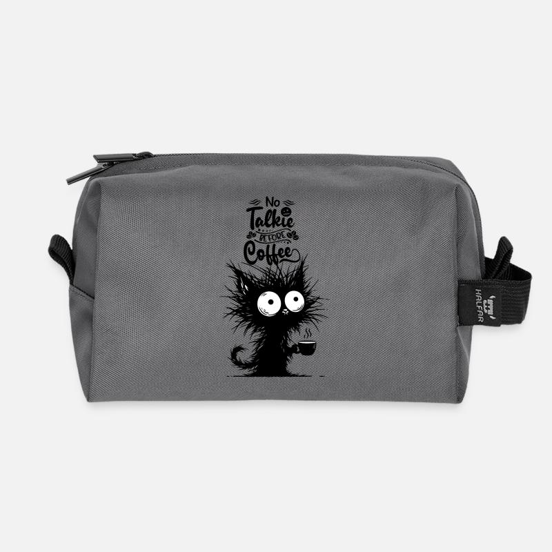 Katze Kaffee Morgenmuffel Langschläfer Büro Lustig - Recycelte Kulturtasche - Anthrazit