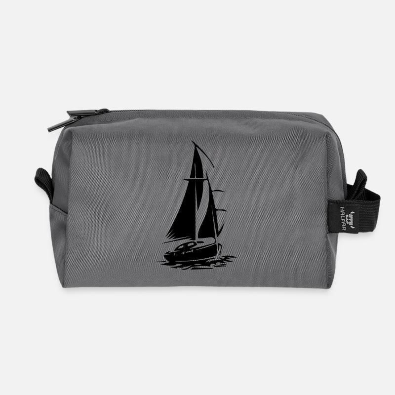 Segelboot - Recycelte Kulturtasche - Anthrazit