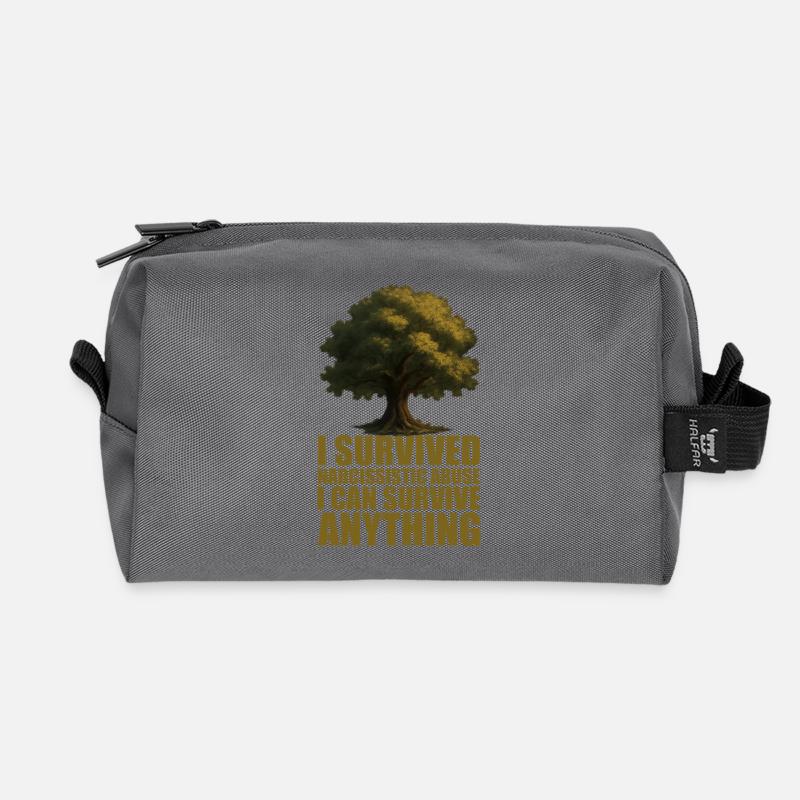 Design des widerstandsfähigen Baums des Überlebens - Recycelte Kulturtasche - Anthrazit