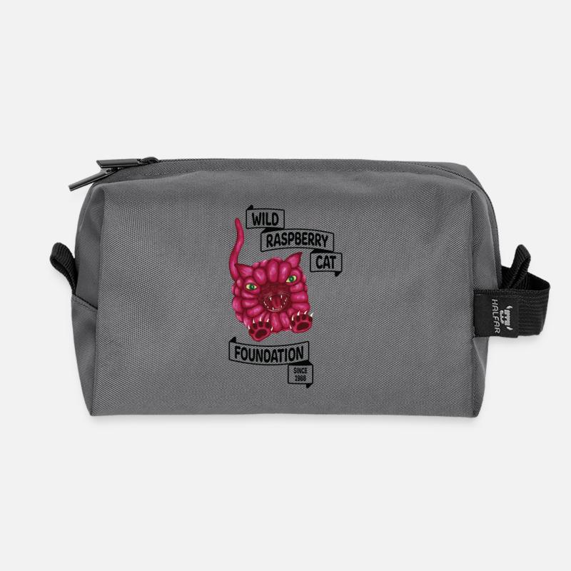 Raspberry le chat - Trousse de toilette en tissu recyclé - anthracite
