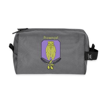 Provençal cicada with olives - Recycled Toiletry Zip Bag - anthracite - Front