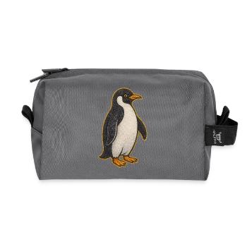 Glitzernder Pinguin Sticker - Recycelte Kulturtasche - Anthrazit - Vorne