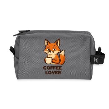 Renard amateur de café - Trousse de toilette en tissu recyclé - anthracite - Devant