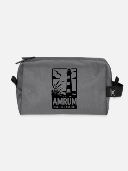 Amrum Leuchtturm Urlaub Erholung - Recycelte Kulturtasche - Anthrazit