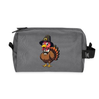 Thanksgiving Drôle Dinde de Thanksgiving - Trousse de toilette en tissu recyclé - anthracite - Devant