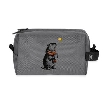 Capybara Winter Vibes - Recycelte Kulturtasche - Anthrazit - Vorne