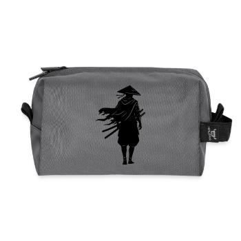 Schatten Krieger Samurai Strohhut - Recycelte Kulturtasche - Anthrazit - Vorne