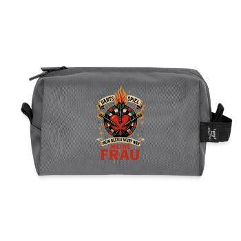 Darts Game Dear Wife, My Best Throw Honey - Recycled Toiletry Zip Bag - anthracite - Front