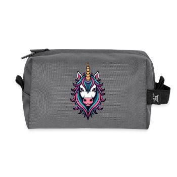 Wild Unicorn Neon Splendor - Recycled Toiletry Zip Bag - anthracite - Front