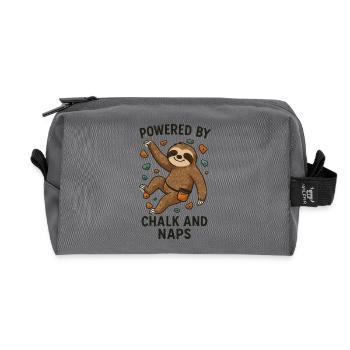 Bouldern Shirt lustig – Faultier mit Chalk - Recycelte Kulturtasche - Anthrazit - Vorne