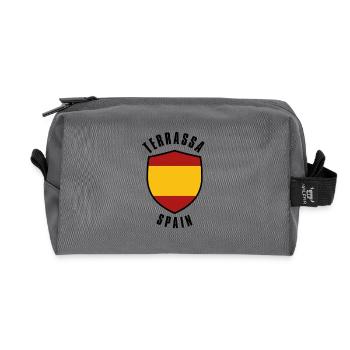 Drapeau espagnol avec ruban rouge-jaune-rouge - Trousse de toilette en tissu recyclé - anthracite - Devant