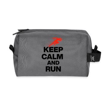 RESTE CALME ET COURS ! MARATHON DE COURSE À JOGGING, CADEAU - Trousse de toilette en tissu recyclé - anthracite - Devant