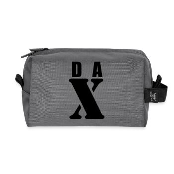 Dax – First Name Design | Minimal Typography - Recycelte Kulturtasche - Anthrazit - Vorne