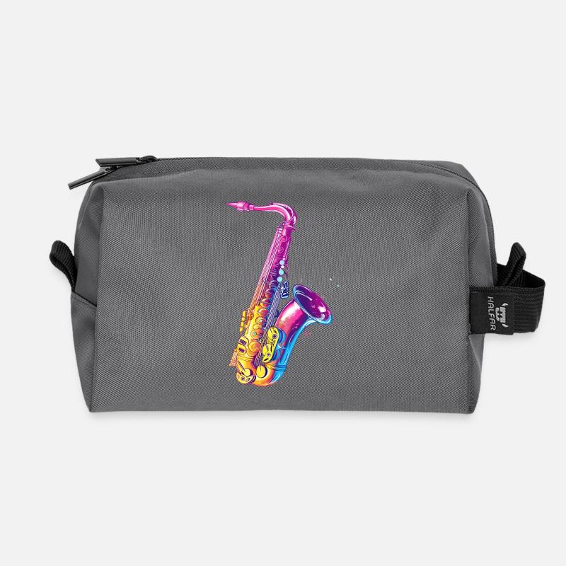 Saxophon Illustration - Recycelte Kulturtasche - Anthrazit
