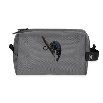 Night panther on the branch - Recycled Toiletry Zip Bag - anthracite - Front