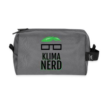 Klima Nerd Funny Plant Lover Green Nature Graphic - Recycelte Kulturtasche - Anthrazit - Vorne