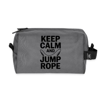 Keep Calm and Jump Rope - Recycled Toiletry Zip Bag - anthracite - Front