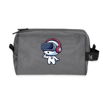 alien außerirdischer vr virtual reality gamer - Recycelte Kulturtasche - Anthrazit - Vorne