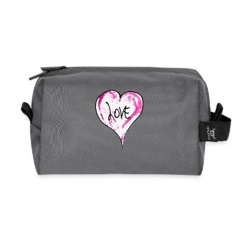 AMOUR ROSE - Trousse de toilette en tissu recyclé - anthracite - Devant