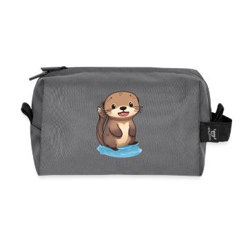 Total niedlicher Otter - Recycelte Kulturtasche - Anthrazit - Vorne