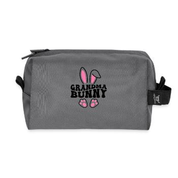 Grandma Bunny - Recycled Toiletry Zip Bag - anthracite - Front