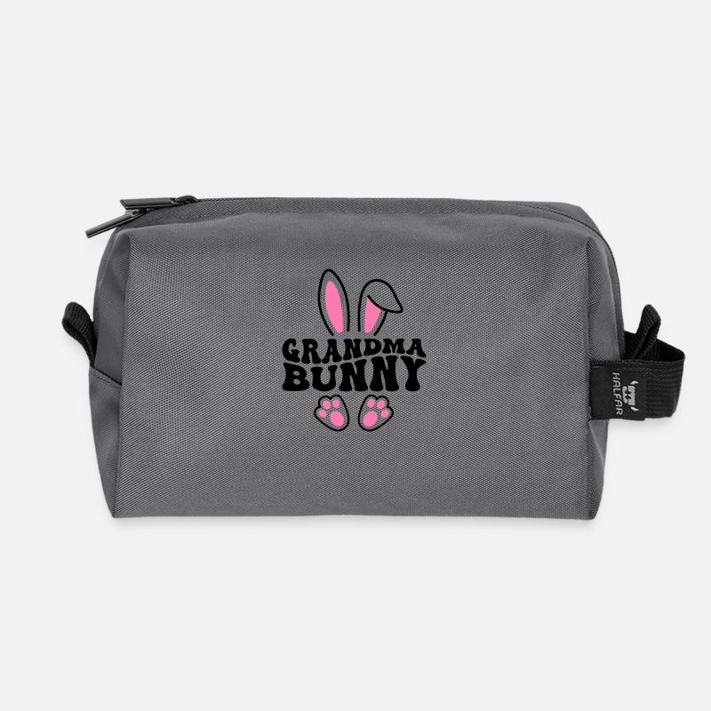 Grandma Bunny - Recycelte Kulturtasche - Anthrazit