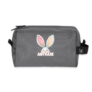 Nom Amy Lapin Amyhase Nom de l’animal - Trousse de toilette en tissu recyclé - anthracite - Devant