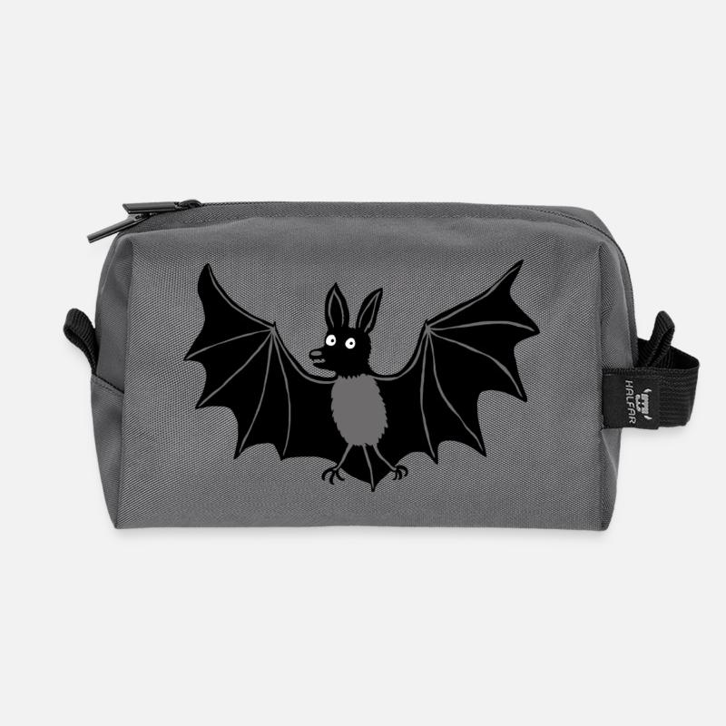 Fledermaus c - Recycelte Kulturtasche - Anthrazit