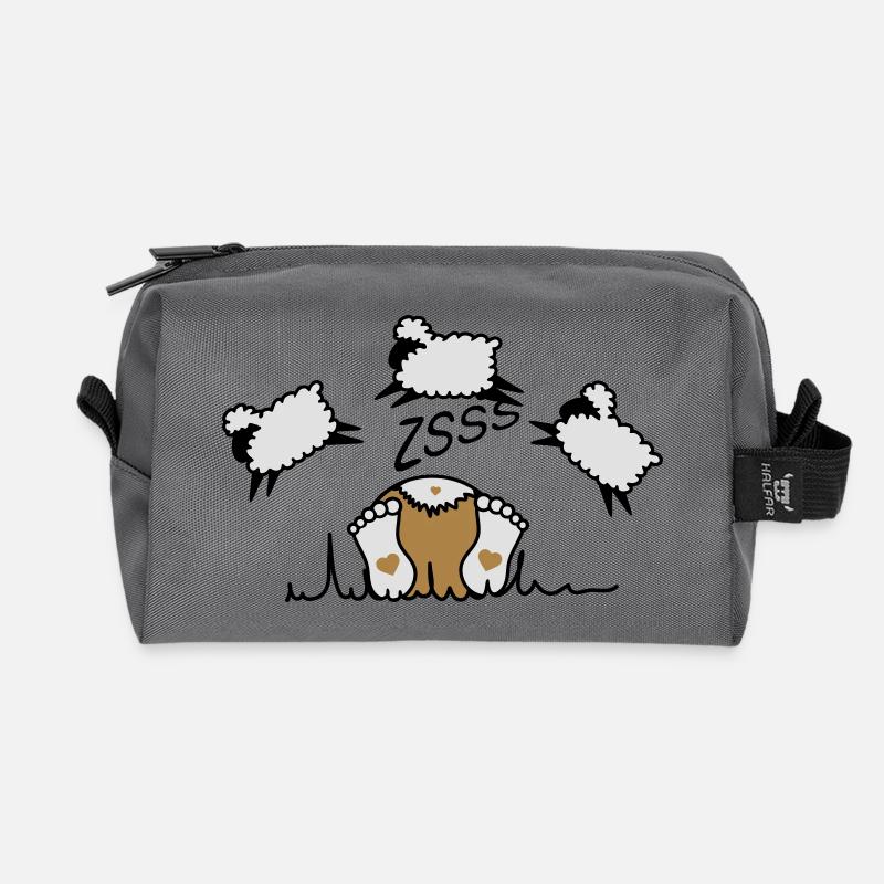 La compter les moutons - Trousse de toilette en tissu recyclé - anthracite