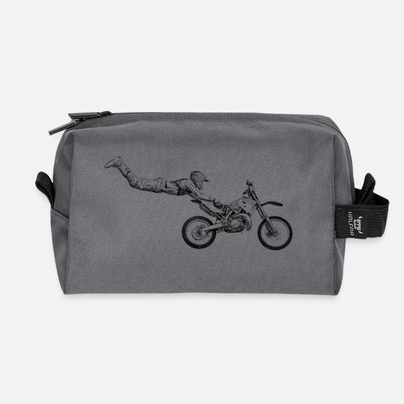 motocross freestyle - Recycelte Kulturtasche - Anthrazit