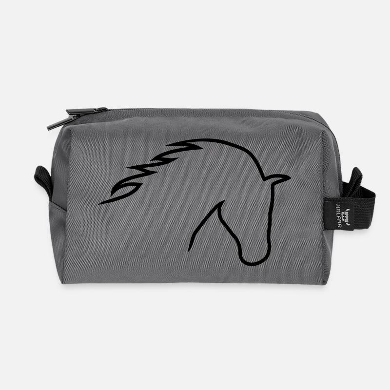 Pferdekopf - Recycelte Kulturtasche - Anthrazit